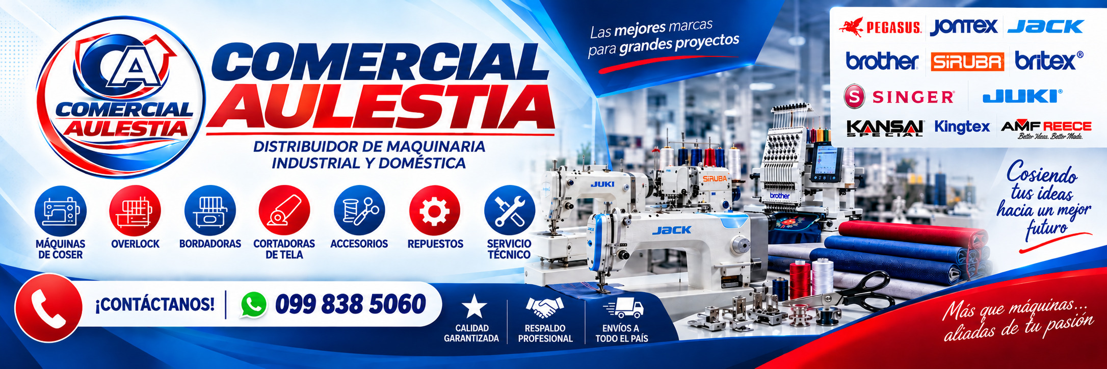 COMERCIAL AULESTIA Distribuidor de máquinas de coser  industriales Y domésticas en Ambato